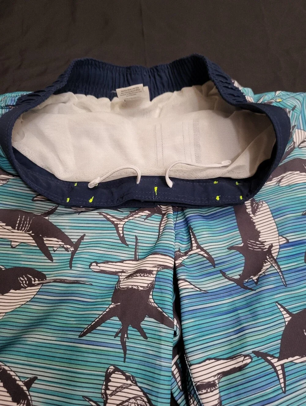 Wonder Nation Swim Trunks All-Over Shark Design Kids Size XXL(18)